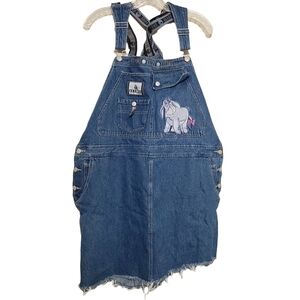 Disney | Girls' Winnie the Pooh Eeyore Distressed Denim Romper (Size XL)